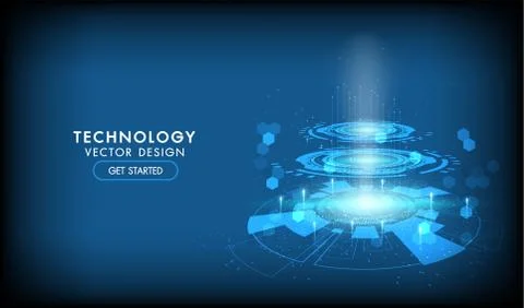 Abstract technology background Hi-tech communication concept, technology, dig Stock Illustration