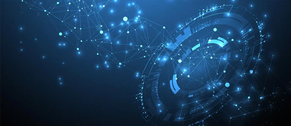 Abstract technology background. Hi-tech communication concept futuristic digi Stock Illustration