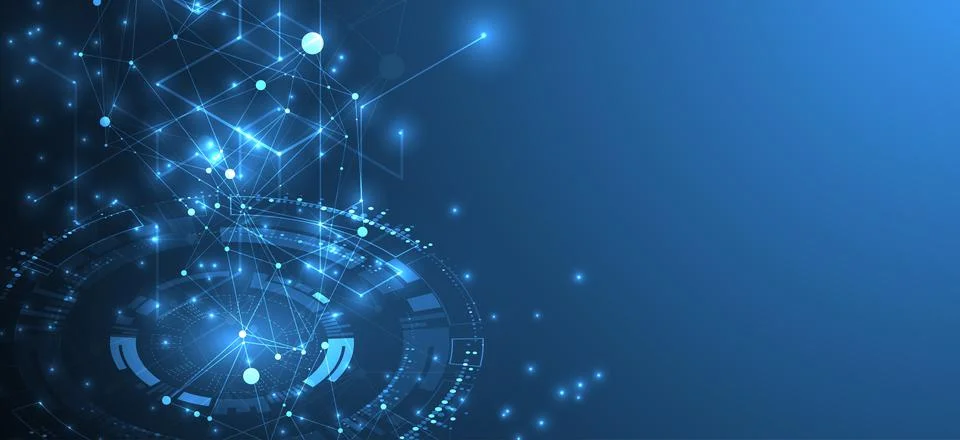 Abstract technology background. Hi-tech communication concept futuristic digi Stock Illustration