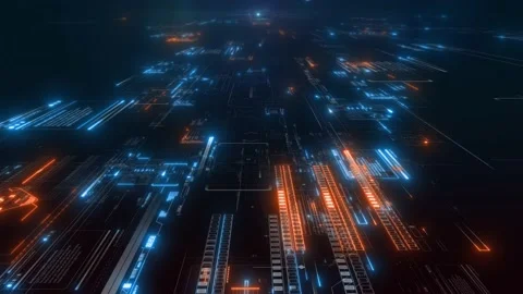 Abstract technology background with hud and ui elements Stock Footage 149543617