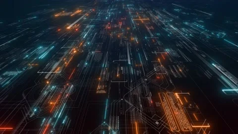 Abstract technology background with hud and ui elements Видео 149543639