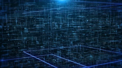 Abstract technology background of hud digital 3d perspective view 4K motion. Stock Footage 240645890