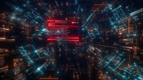 Abstract Technology Background with HUD UI Elements Stock Footage 147074088