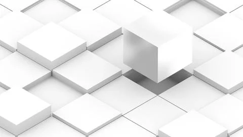 Abstract technology background image white digital box shape,science and te.. Stock Photos