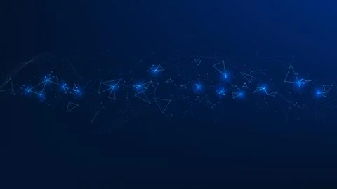 Abstract technology background interconnected network structures with wave-.. Stock Illustration
