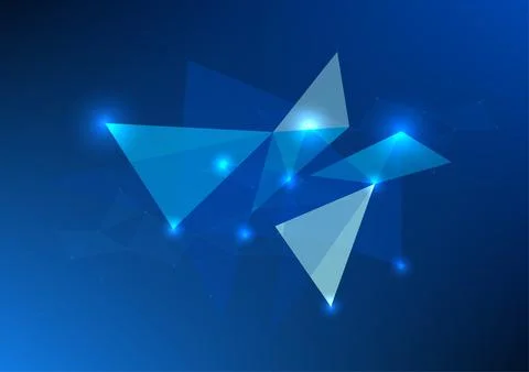 Abstract technology background, interconnected triangle geometric line elem.. 库存插图