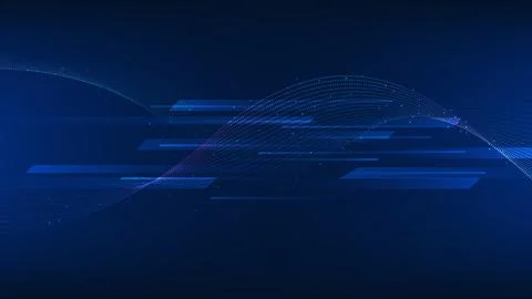 Abstract technology background large wave-style data line arranged in flowi.. Stock Illustration