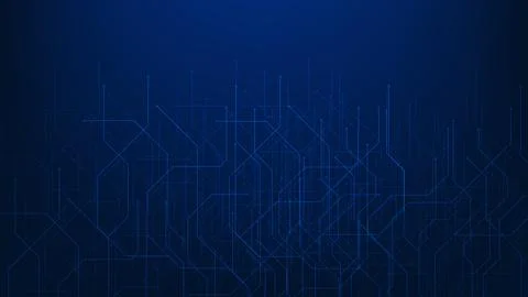 Abstract Technology Background with Layered Circuit Lines, Digital Network .. Stockillustratie