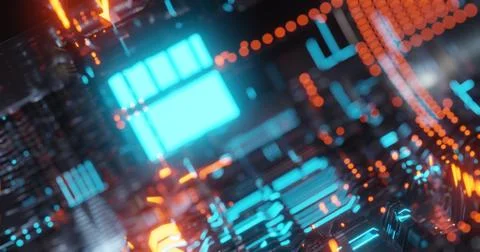 Abstract technology background, led and flickering particles. Stock Illustration