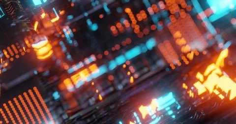 Abstract technology background, led and flickering particles. Stock Illustration