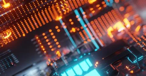 Abstract technology background, led and flickering particles. Stock Illustration