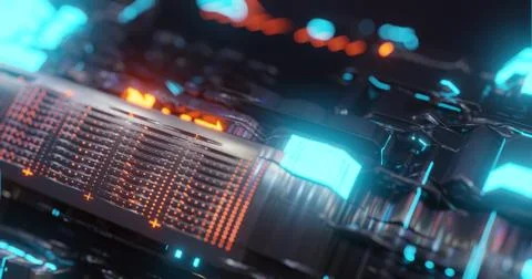 Abstract technology background, led and flickering particles. Stock Illustration