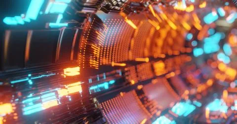 Abstract technology background, led and flickering particles. Stock Illustration