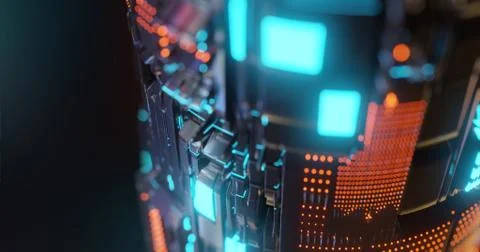 Abstract technology background, led and flickering particles. Stock Illustration