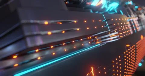 Abstract technology background, led and flickering particles. 스톡 일러스트