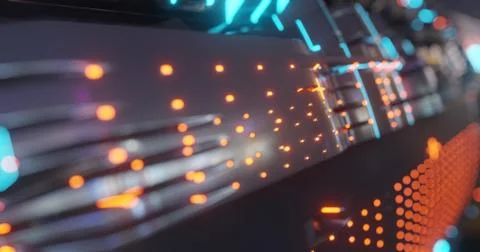 Abstract technology background, led and flickering particles. Stock Illustration