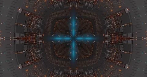 Abstract technology background, led and flickering particles. Stock Illustration