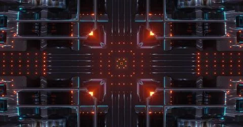 Abstract technology background, led and flickering particles. Illustrazione stock