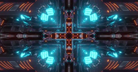 Abstract technology background, led and flickering particles. Illustrazione stock