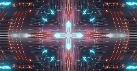 Abstract technology background, led and flickering particles. Stock Illustration