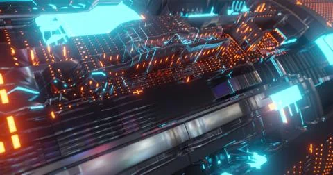 Abstract technology background, led and flickering particles. Stock Illustration