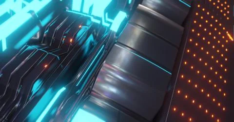 Abstract technology background, led and flickering particles. Stock Illustration