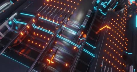 Abstract technology background, led and flickering particles. 스톡 일러스트