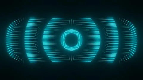 Abstract technology background. Light neon lines. Connections. 3d render. Illustrazione stock