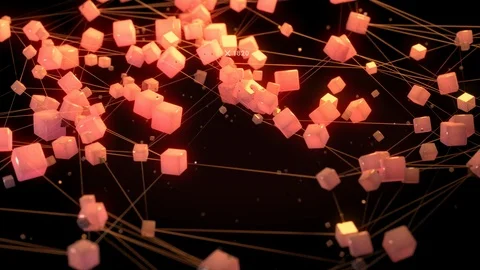 Abstract Technology Background, Lines and Cubes Stock Footage 126549419