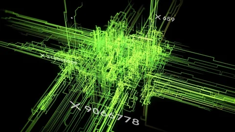 Abstract Technology Background, Lines and Network Grid Stock Footage 126549447
