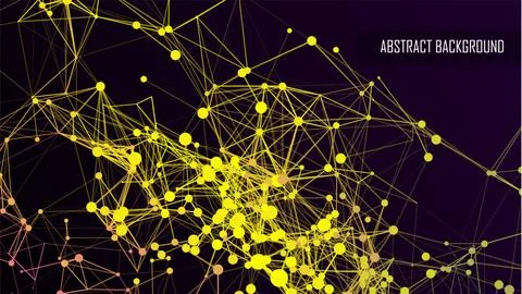 Abstract technology background of lines and dots 스톡 일러스트