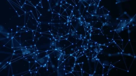 Abstract technology background from lines and dots. Plexus space geometrical  Illustrazione stock