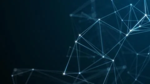 Abstract technology background from lines and dots. Space geometrical backdro Illustrazione stock