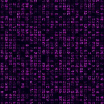Abstract Technology Background. Magenta filled hexademical pairs background.. Illustrazione stock
