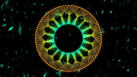 Abstract technology background with moving lines and dots Stock Illustration
