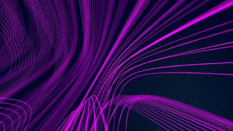 Abstract technology background with moving lines and dots Stock Illustration