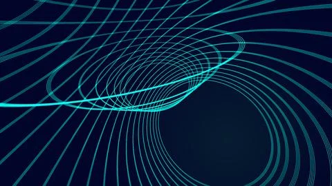 Abstract technology background with moving lines and dots Stock Illustration