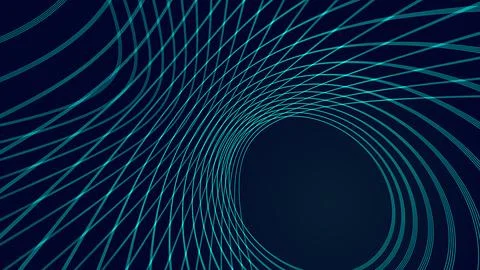 Abstract technology background with moving lines and dots Stock Illustration