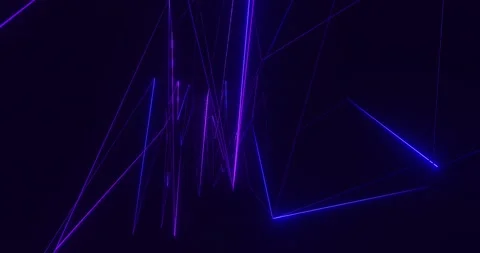 Abstract technology background neon geometric pattern of lines 3d animation Video stock 218459868