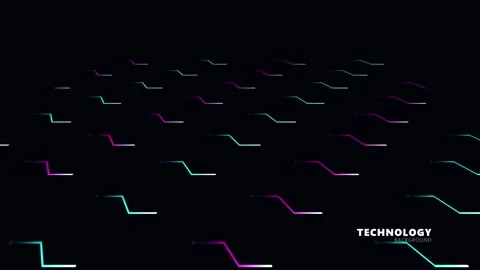 Abstract Technology Background with Neon Lines Stock Footage 341806638