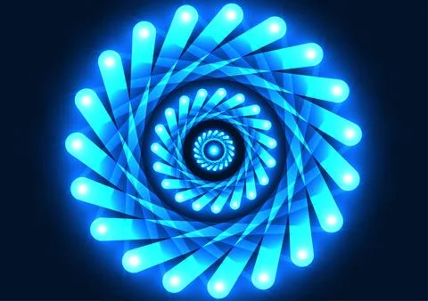 Abstract technology background Neon lines gathered into circles with multip.. 스톡 일러스트
