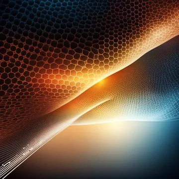 Abstract technology background with a network grid and particles connected... Stock Photos