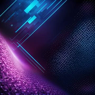 Abstract technology background with a network grid and particles connected... Stock Photos