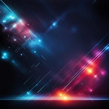 Abstract technology background with a network grid and particles connected... Foto stock