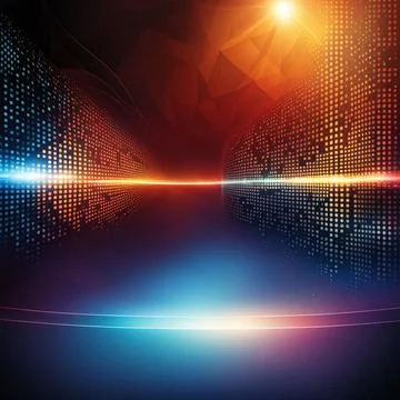 Abstract technology background with a network grid and particles connected... Stock Photos
