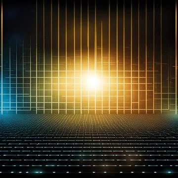 Abstract technology background with a network grid and particles connected... Stock Photos