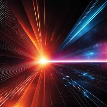 Abstract technology background with a network grid and particles connected... Stock Photos