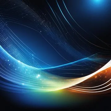 Abstract technology background with a network grid and particles connected... Foto stock