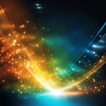 Abstract technology background with a network grid and particles connected... Stock Photos