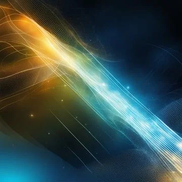 Abstract technology background with a network grid and particles connected... Foto stock